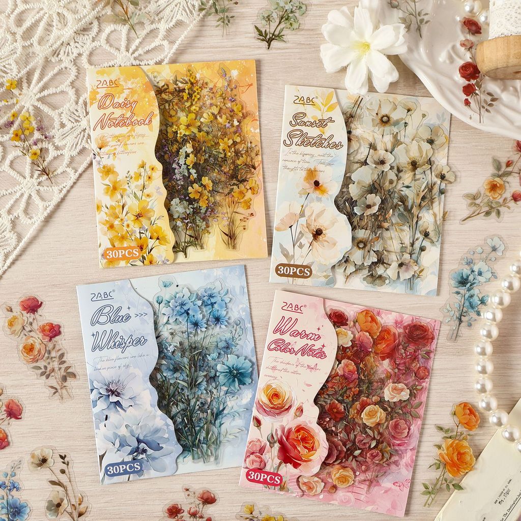 [MAPLESOL] S07 Floral Breeze Series Journal Stickers Flower Scrapbook Journaling Stickers