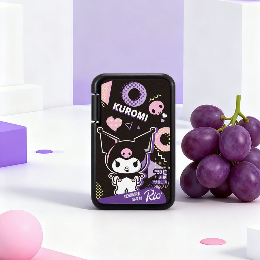 2026 สไตล์ใหม่ Rio Sanrio Co-Branded ลูกอมมิ้นต์ปราศจากน้ําตาล ลมหายใจสดชื่นความดัน Slice Candy Kuro