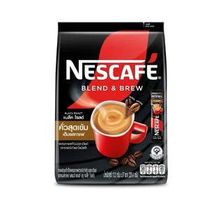 NESCAFÉ Blend & Brew Black Roast เนสกาแฟ เบลนด์ แอนด์ บรู กาแฟปรุงสำเร็จ แบล็ค โรสต์ แบบถุง 27 ซอง (แพ็ค 2 ถุง) NESCAFE