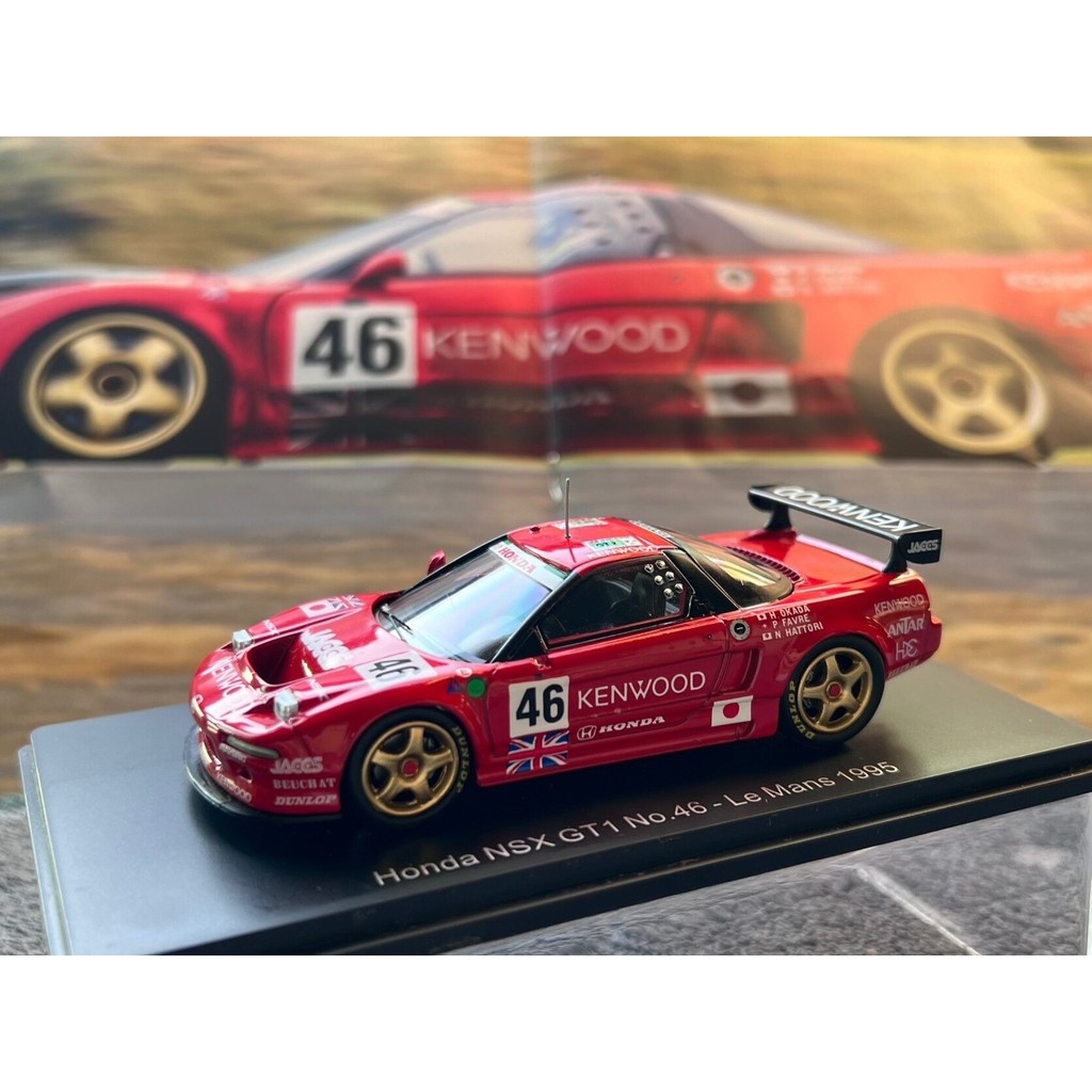 Spark Honda NSX GT1 1995 Racing No. 46 1/43 เคนวูด สปอนเซอร์ ขาดกระจกมองหลังด้านซ้ายพร้อมหนังสือนิตย