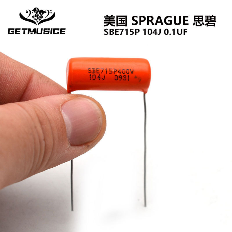 American SBE Spraggue Spraggue 715P 104J 0.1 UF Electric Guitar Tone Capacitor หมวกสีส้ม