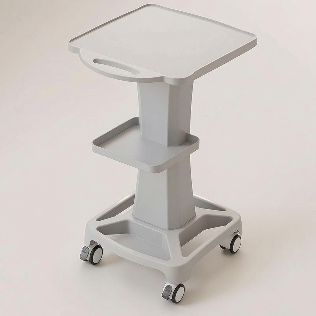 รถเข็นอุปกรณ์ความงาม Compact Beauty Salon Trolley Rolling Salon Trolley ขาตั้งอุปกรณ์ 3 ชั้นพร้อมชั้