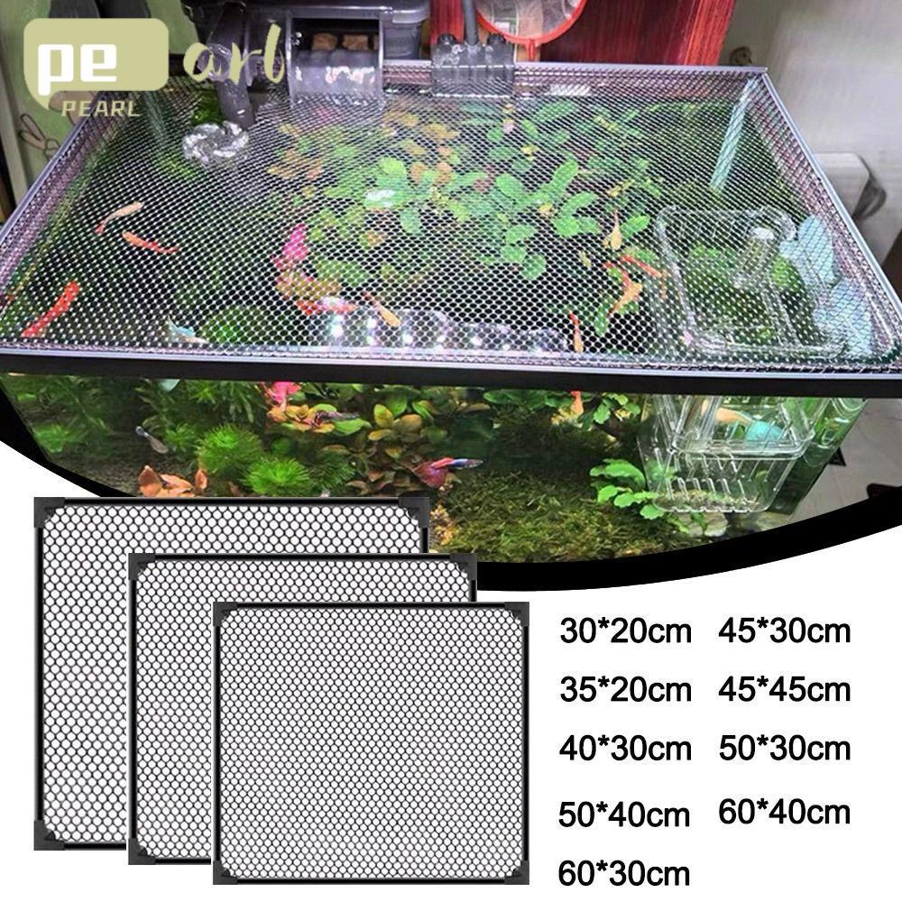 PEARLTH Aquarium Anti-jump , DIY Magnetic Fish Tank ฝาปิด,ทนทานติดตั้งง่ายถังปลาฝาครอบป้องกันถังปลา