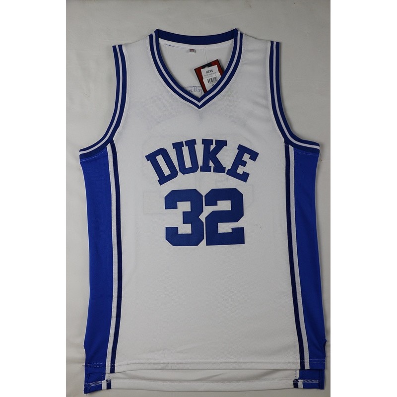 เบอร์ 32 สีสีฟ้าสีขาว Duke University Christian Wrightner ปัก Jersey ชุดบาสเกตบอลลําลอง