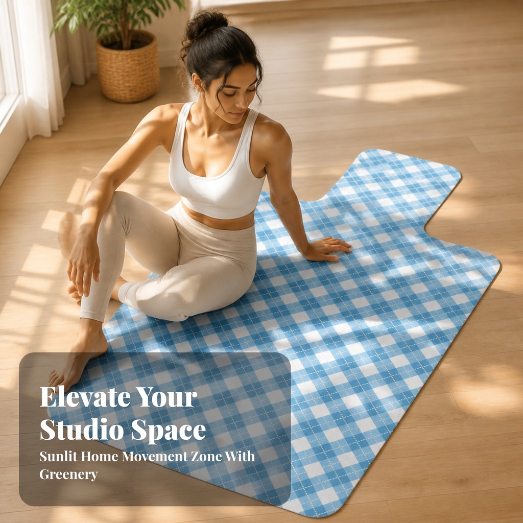Suede Pilates Mat Compact Printing Pilates Mat Non-Slip Travel-Ready for Yugis, Home Gym