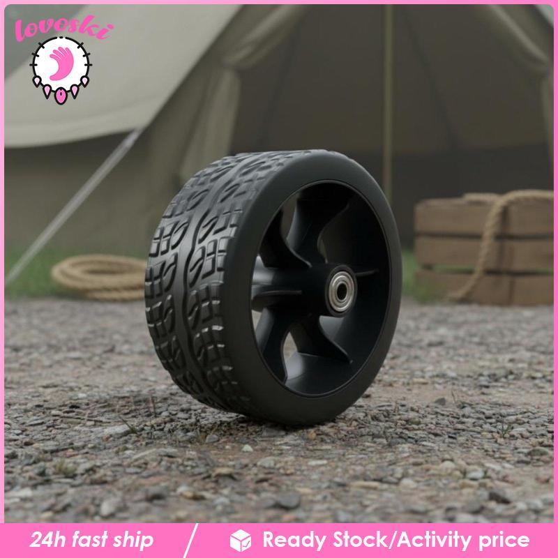 [Lovoski] Camping Cart Wheel ทนต่อการสึกหรอพับ Wagon Tyre Double 5IN Rubber 12-3