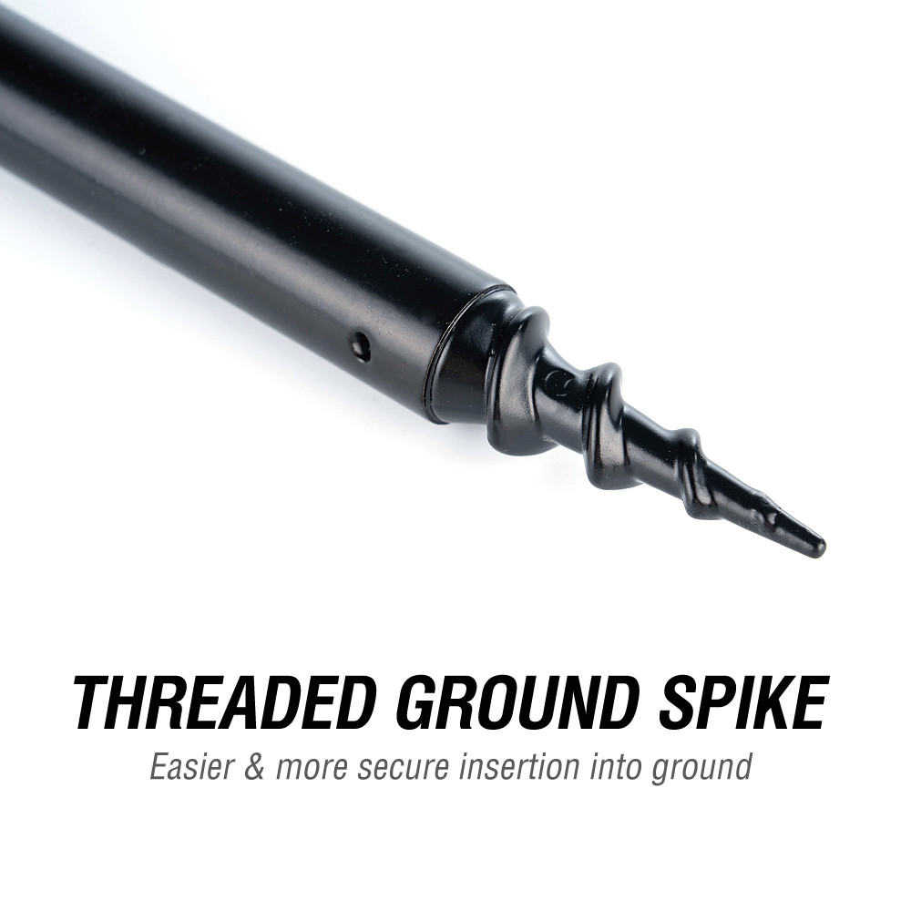 Telescopic Fishing Bank Stick อลูมิเนียม Rod Rest Ground สนับสนุนขาตั้งเกลียว Spike Quick Release ล็อคสีดํา — صورة 2