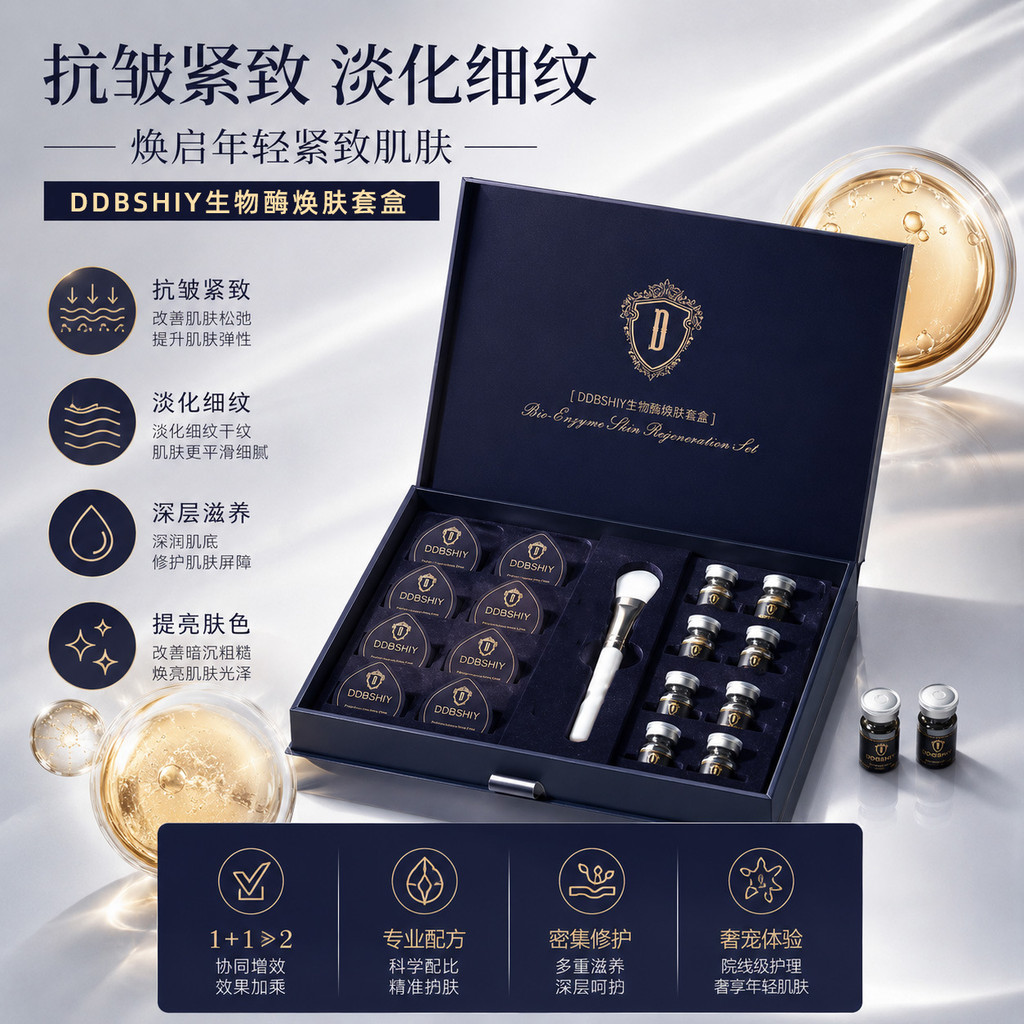 Double Warehouse Brush Enzyme Lady Enzyme Therapy Line Mask Set Box Large Pores Brightening Renewing