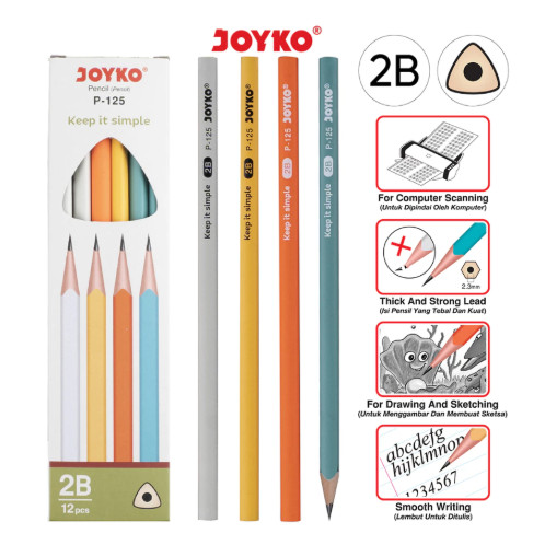 JOYKO P-125 2B Pencil (1 DOZEN)/2B Pencil/Pencil Stationery