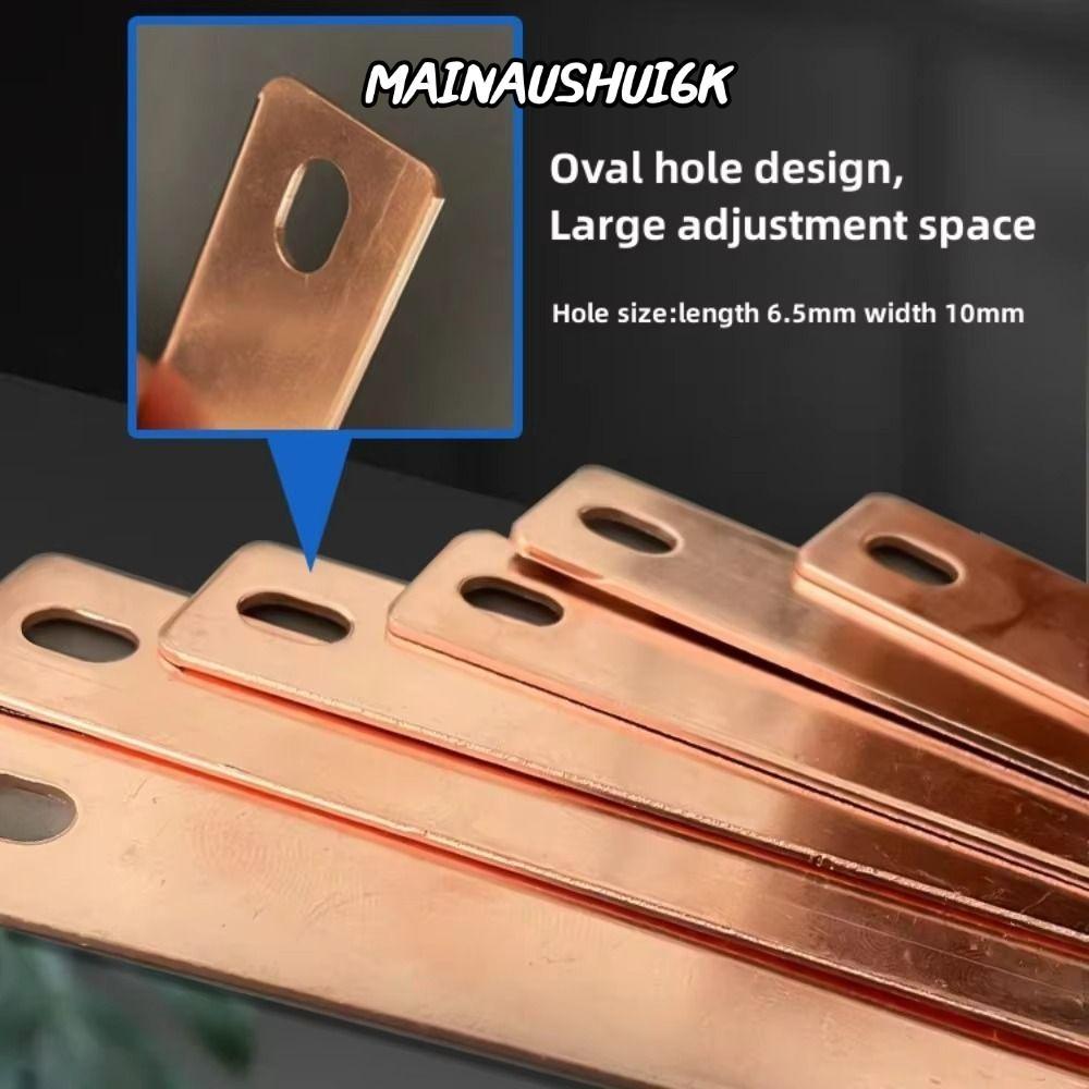 MAINAUSHUI6K แบตเตอรี่ Busbar, แบน M6 สกรูหลุม Bus Bars Connector, ทองแดงสีแดงทองแดง Busbar LiFePO4 