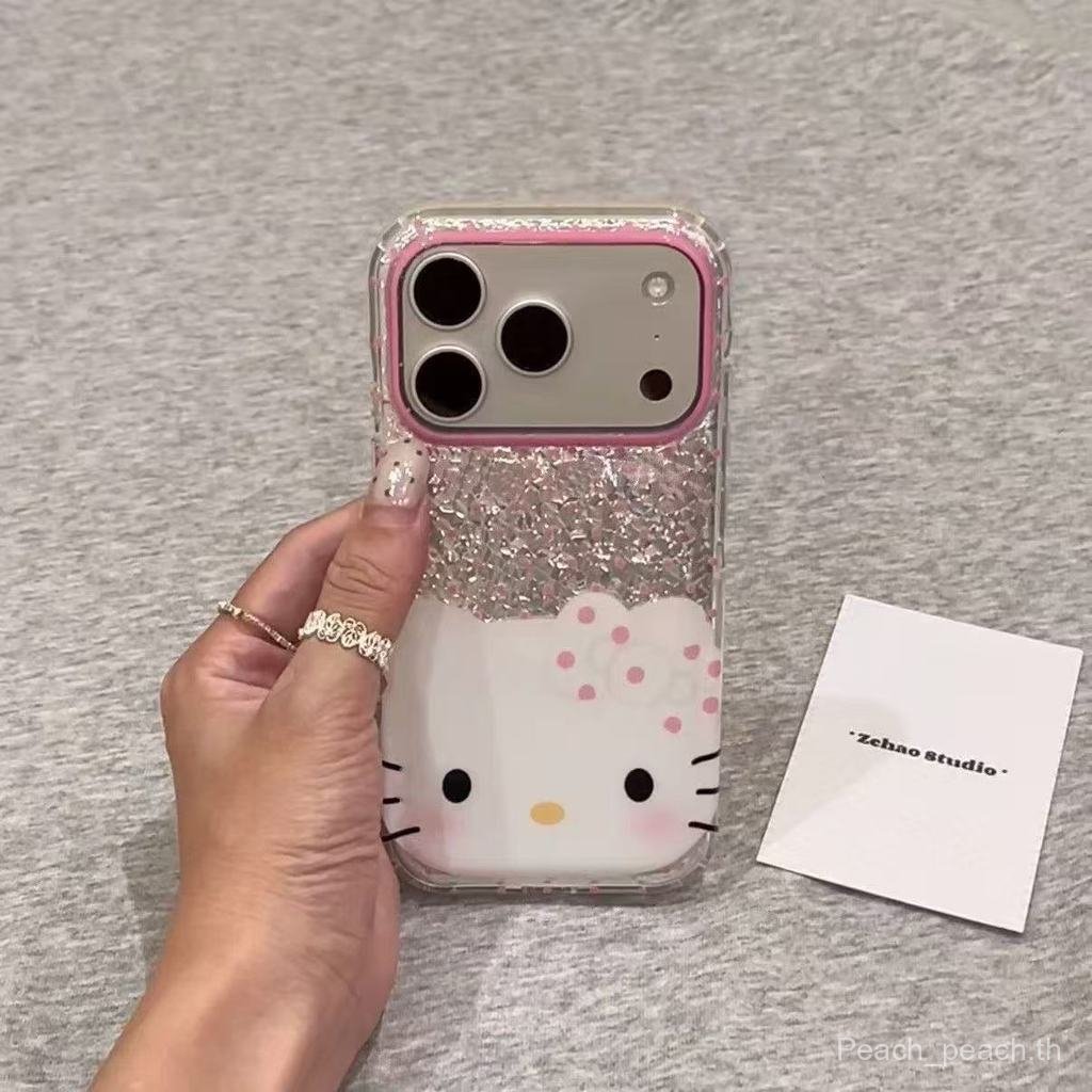 เคสโทรศัพท์ เหมาะสําหรับ iPhone น่ารัก Shining kt Cat iPhone17pro/16/15/14 เคสโทรศัพท์ 13 สาวหัวใจ 1
