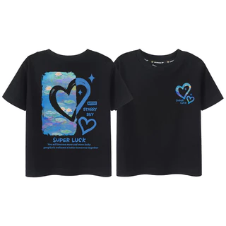 🔥พร้อมส่ง&COD🔥RINA STUDIO🔥 2026เสื้อยืดคู่ครอบครัว ลายหัวใจ พิมพ์หน้าหลัง มีไซส์เด็กและผู้ใหญ่