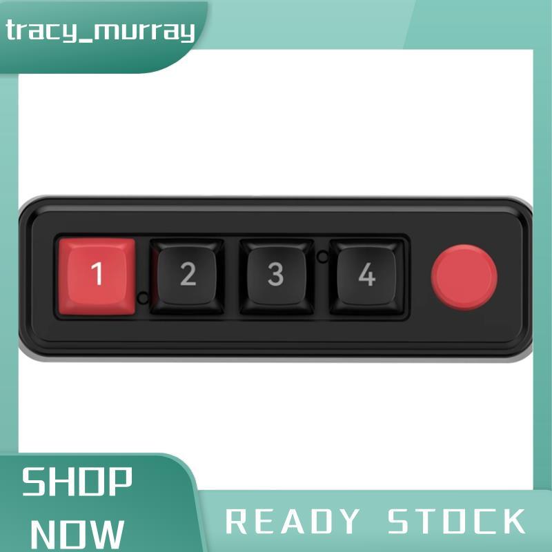 tracy_murray คีย์บอร์ดเกมมาโคร Hot Swap - ปุ่มตั้งโปรแกรมได้ 4 ปุ่ม, ปุ่ม 1 และแสง RGB สําหรับผู้ที่ชื่นชอบ, สีดํา