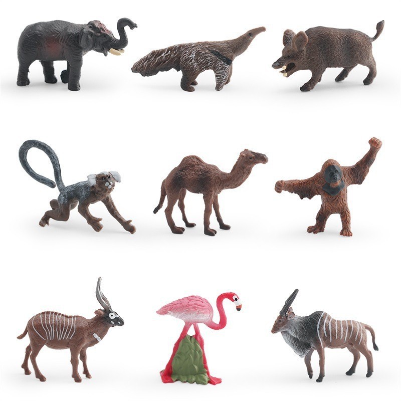จํากัดเวลาร้อนขายจําลองเด็กสัตว์ป่ารุ่น Yilan Antelope Camel Orangutan หมูป่า Anteater Flamingo ลิงเ