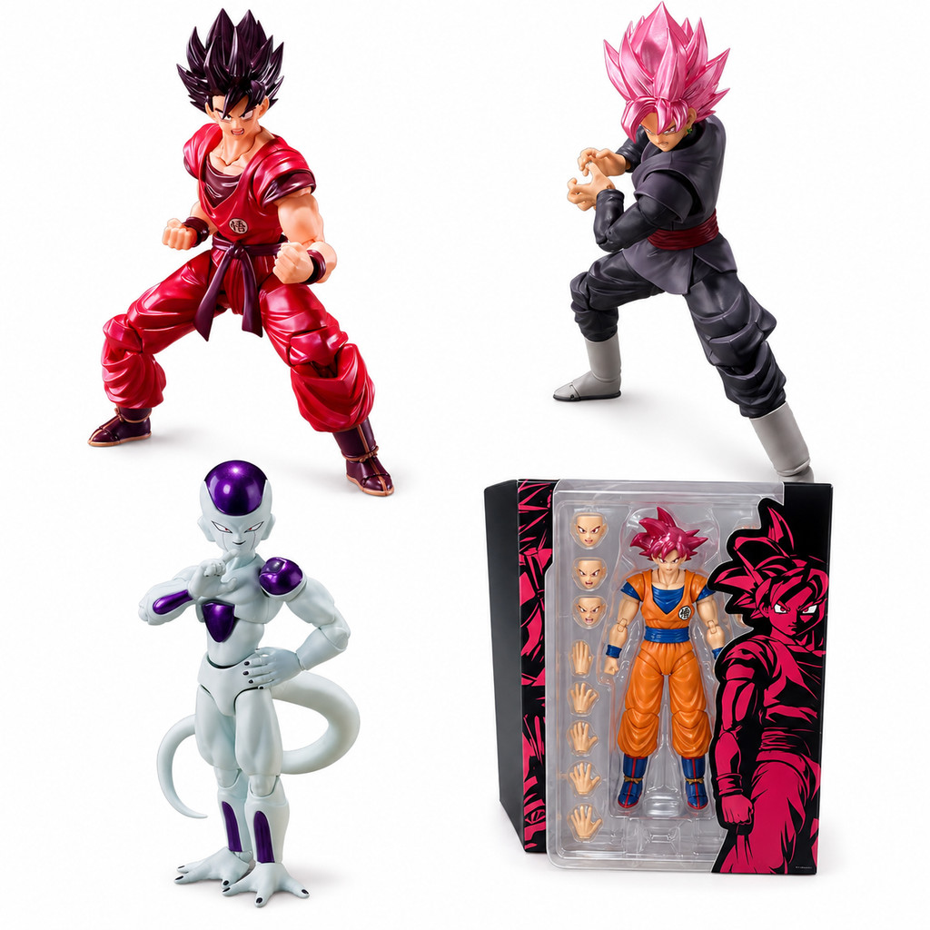 Dragon Ball Z Goku Kaioken Rose Black Goku Frieza Action Figure อะนิเมะสะสมของเล่น