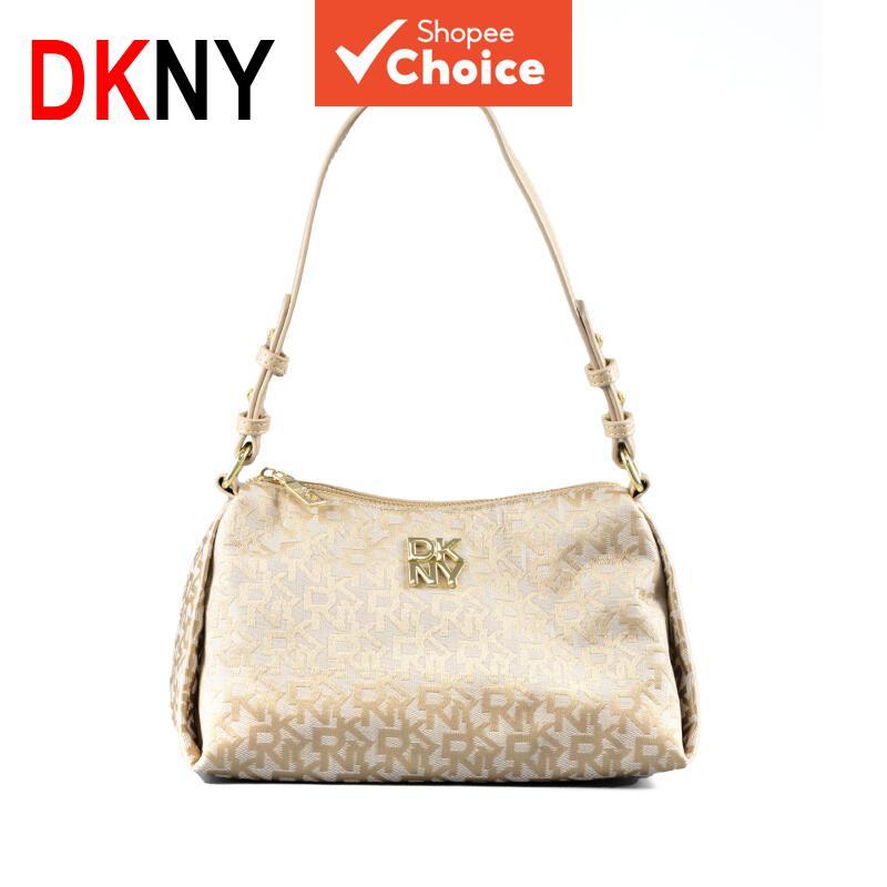 DKNY ผู้หญิงกระเป๋าสะพายข้าง Monogram Flap กระเป๋าสายปรับได้ซิปปิดน้ําหนักเบาทุกวันกระเป๋าเดินทางทํา