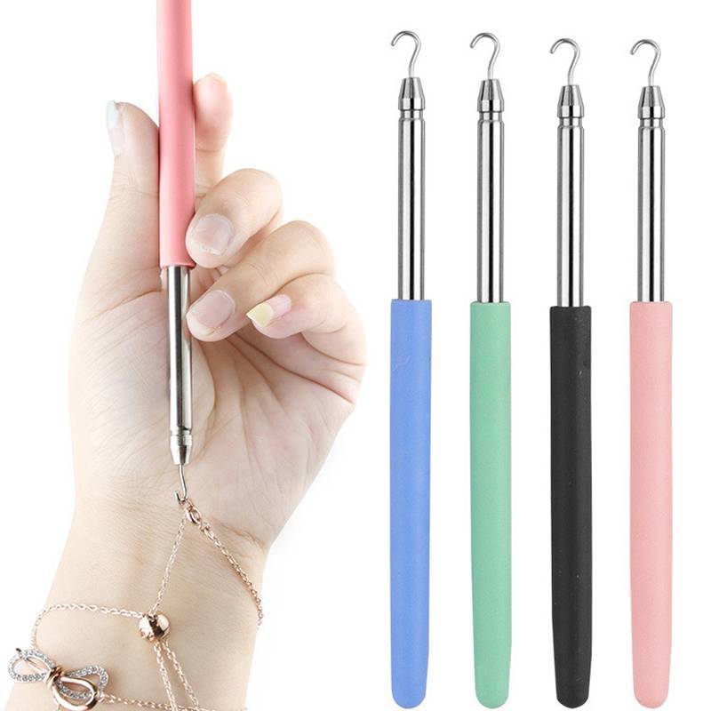 HomeHepler 1 PC สร้อยข้อมือ Clasp Helper เครื่องมือสร้อยข้อมือเครื่องประดับสวมใส่เครื่องมือสร้อยข้อมือ Fastening Helper Plier คลิป Qui Donning COD