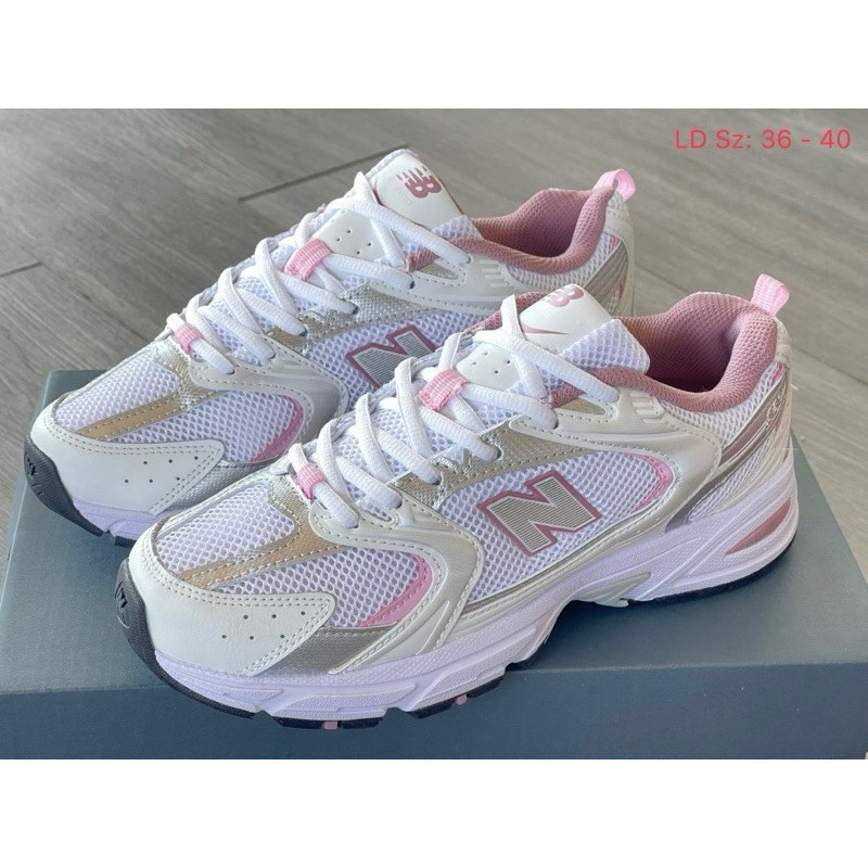 รองเท้าผ้าใบ N Balance 530 Abzorb สีขาวและชมพู มีหลายขนาด