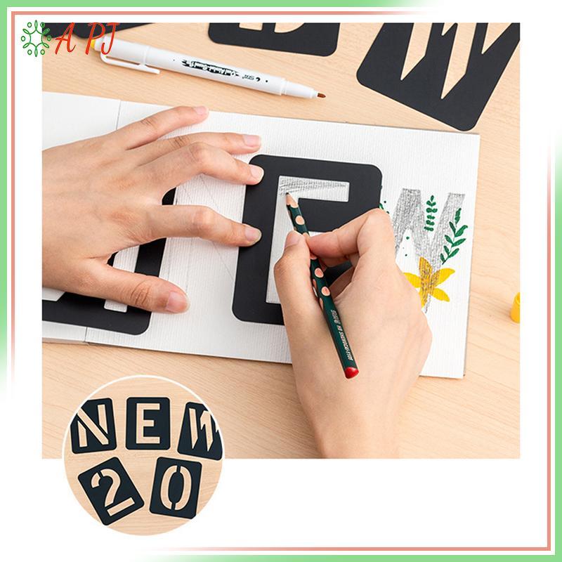 [APJ] 42PCS Letter Number Symbol Craft Hollow Stencil Stencil Stampingลายนูนแม่แบบ [ใหม่]