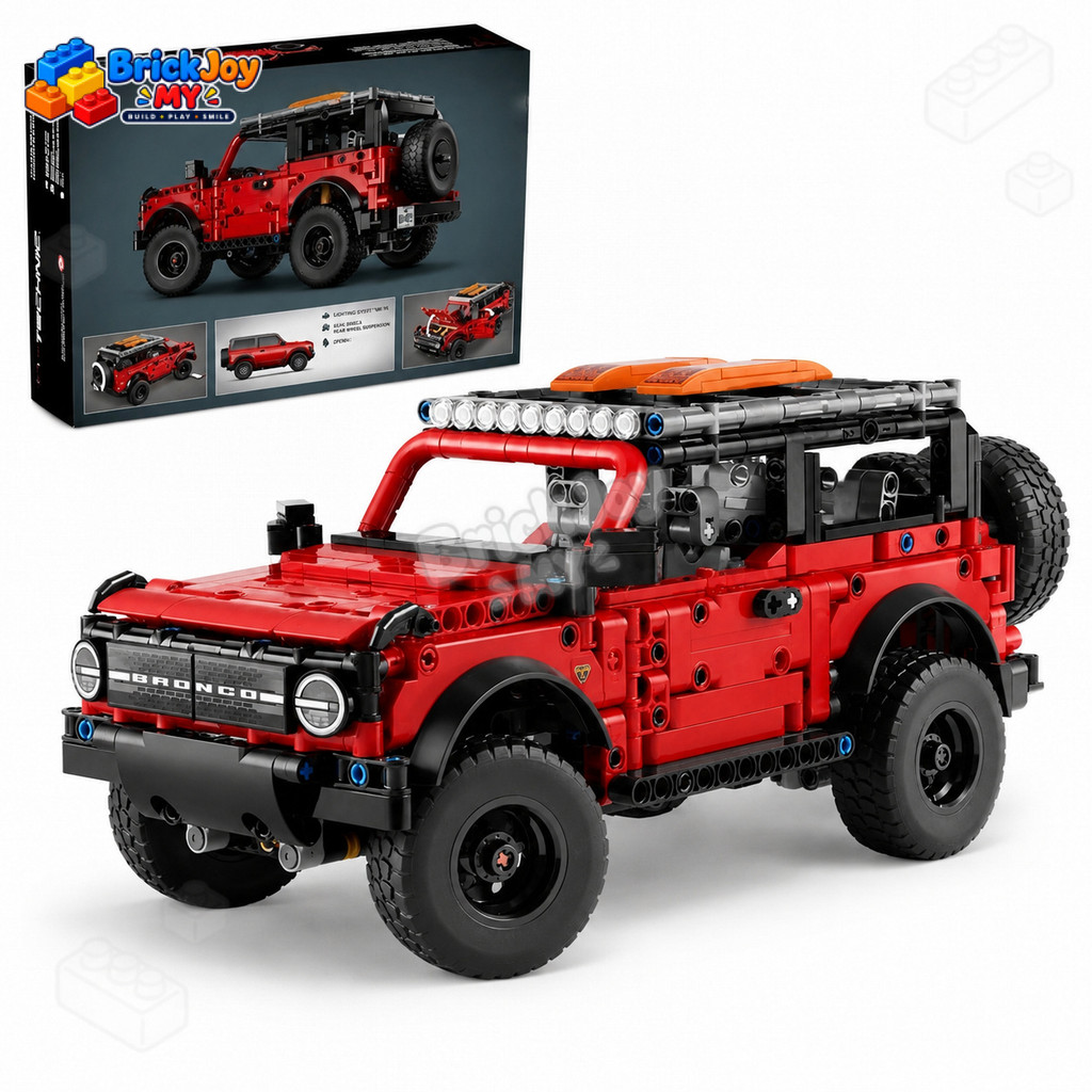 42213 Ford Bronco SUV Building Blocks ชุด,สีส้มรถออฟโรดรุ่น DIY Mechanical Brick Kit, All-Terrain ของเล่นของขวัญสําหรับชาย
