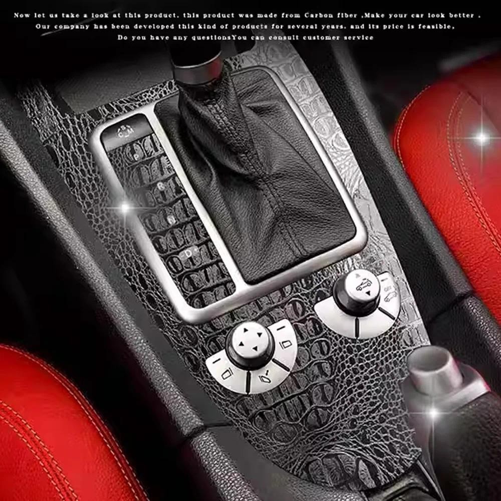 สําหรับ Mercedes SLK R171 2004-2010 รถ-Styling คาร์บอนไฟเบอร์ภายในรถคอนโซลกลางเปลี่ยนสี Molding สติก