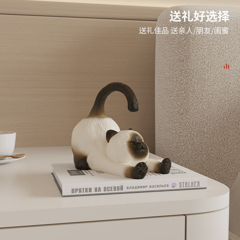 [lxqy0008.th] Creative Siamese Catโทรศัพท์มือถือiPadผู้ถือแท็บเล็ตตกแต่งบ้านสํานักงานเดสก์ท็อปลูกตุ้