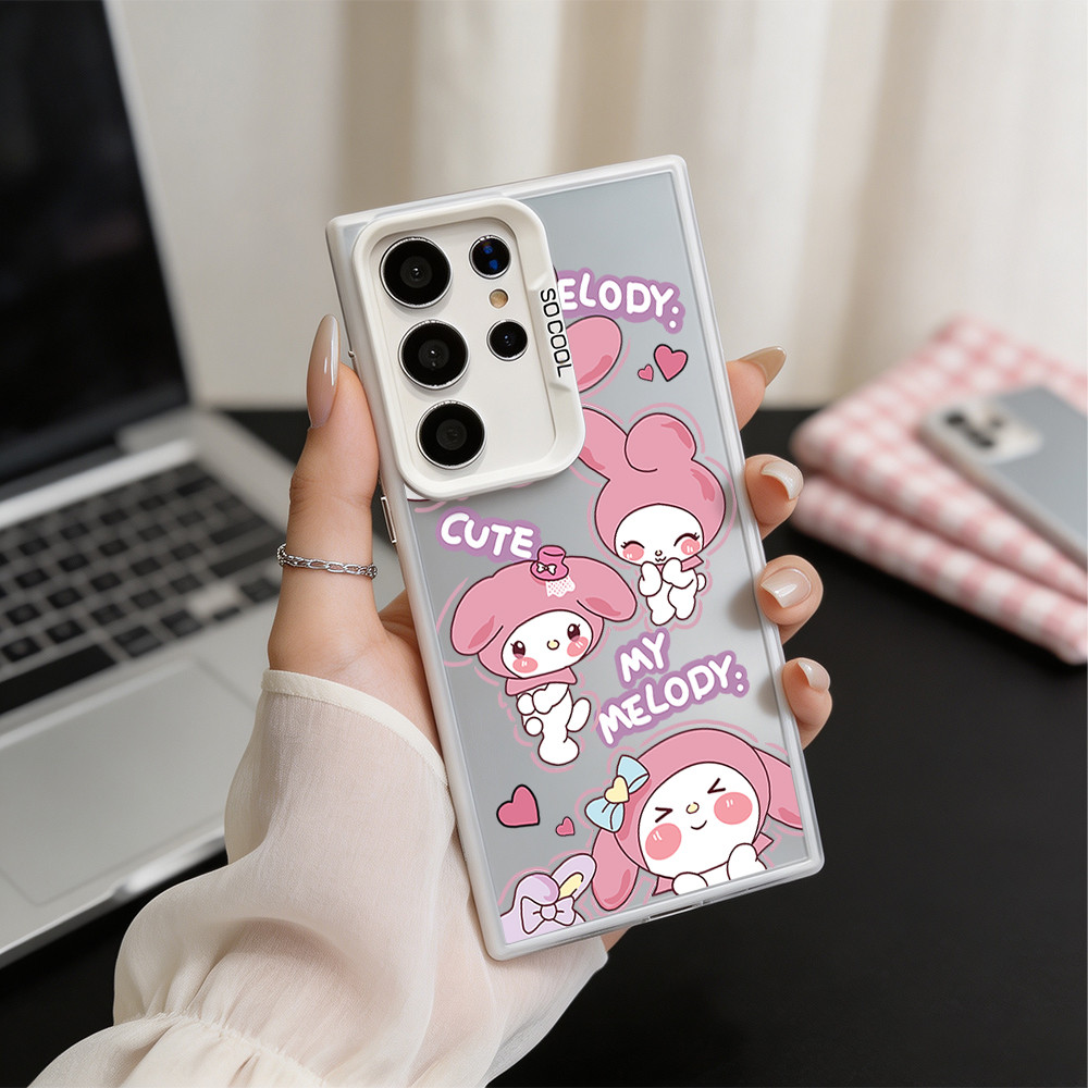 เคส Samsung กระต่ายสีชมพูด้านน่ารักสําหรับ Samsung Galaxy A17 A16 A07 15 14