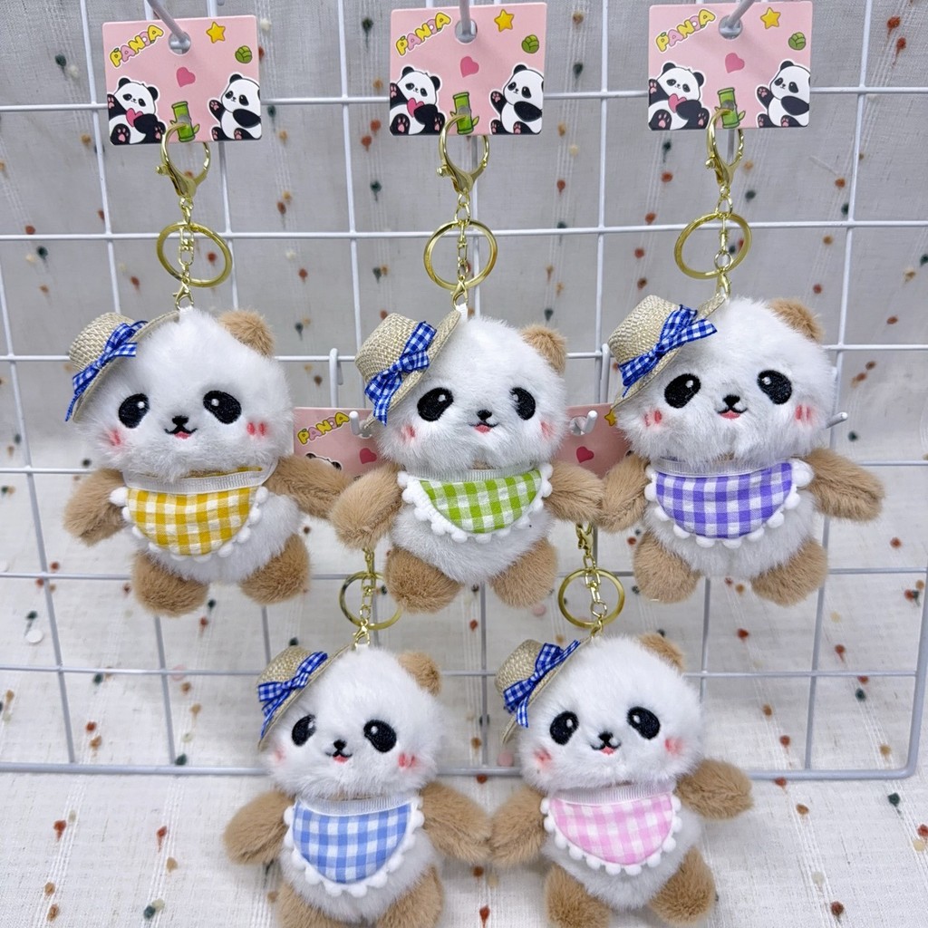 ใหม่ PANDA พวงกุญแจจี้ตุ๊กตาน่ารัก Blush Qizai Panda กระเป๋าเดินทางเครื่องประดับเฉิงตู Panda ของที่ร