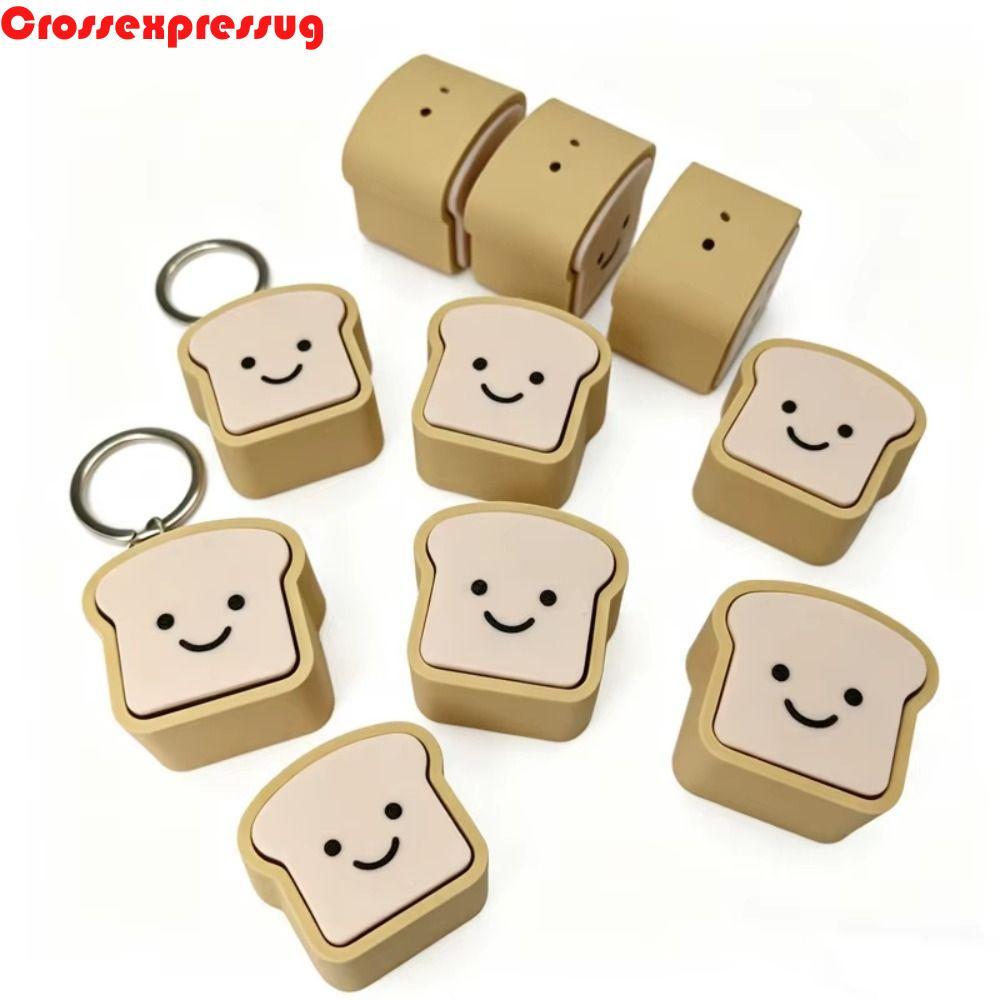 VORTEX Toast Keyboard Clicker, Sensory Toy Finger Press Bread Fidget พวงกุญแจ, ความแปลกใหม่ 3D พิมพ์