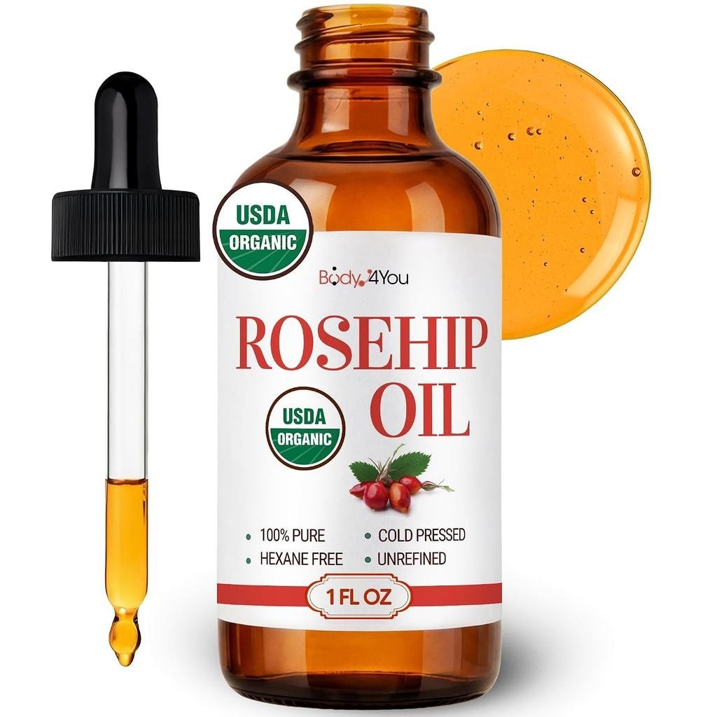 BodyJ4You Rosehip Seed Oil for Face - USDA Organic ld Pressed Pure DQ0L