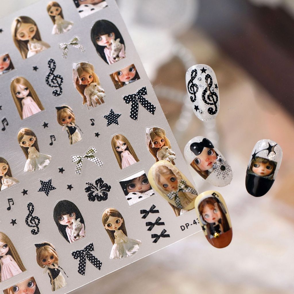 Millennium Style y2k High-value blythe Sweetheart Wow Wow Nails Sticker Super Cute Ancient Style Sma