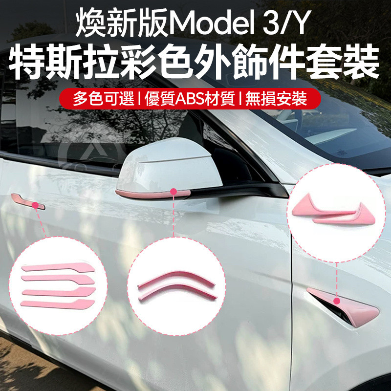 เหมาะสําหรับ Huanxin รุ่น Model3/Y ฝาครอบป้องกันกล้อง YL มือจับประตูกระจกมองหลังแถบป้องกันการชนกัน H