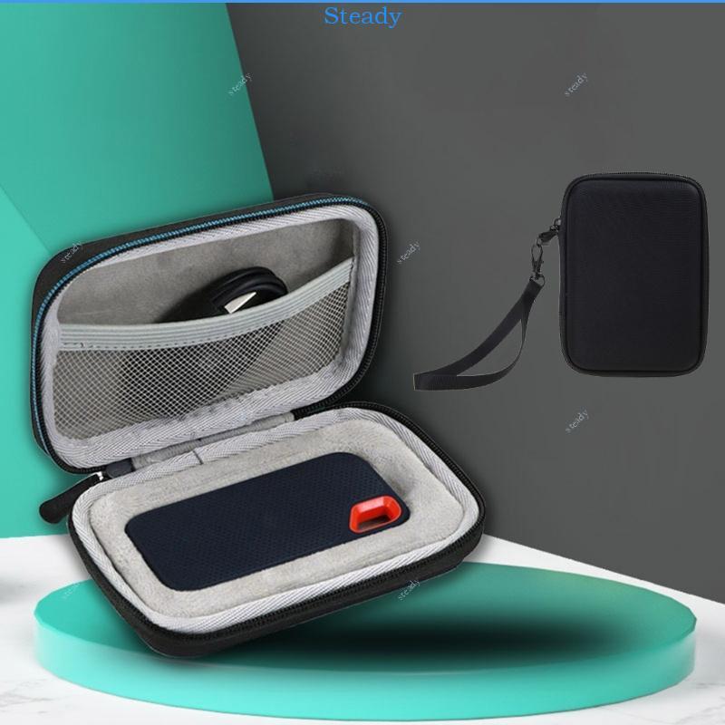 Steady Travel Home External SSD Storage Bag Protective for Case Mesh Pocket Storage
