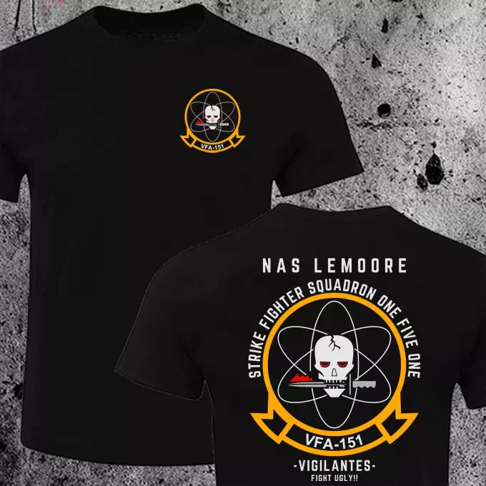 เสื้อยืดคอกลม คอลเลกชัน VFA-151 VFA-103 ตราประจำหน่วยบิน พิมพ์สองหน้า ผ้าคอตตอน Unisex สีหลายสีให้เล
