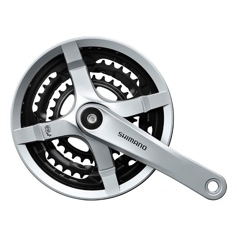 Shimano FC-TY501 Silver 48X38X28T 170mm 8/7/6 Speed with Chain Guard EFCTY501C888CSB