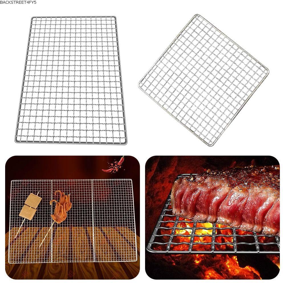 BACKSTAGEEET4FC3 Grill , Square Iron Wire Grill Racks, Reusable Nonstick Cooking Tool