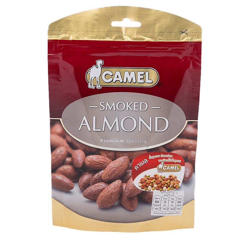 คาเมลสโมคอัลมอนด์ 135กรัม Camel Smoked Almonds 135g. [หมายเลขบาร์โค้ด 8888112080354]