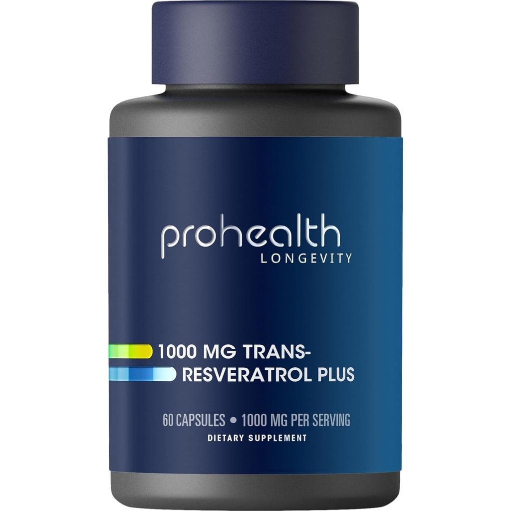 ProHealth Resveratrol 1000มก |   Pure Trans-Resveratrol |   แถม Quercetin, Red Wine & Green Tea Extr