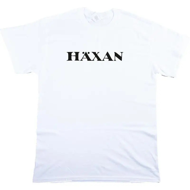 เสื้อยืด Haxan ลายโลโก้เรโทรยุค 1920 สไตล์แม่มดสยองขวัญ ไซส์ S-XXL มีสีดำด้วย