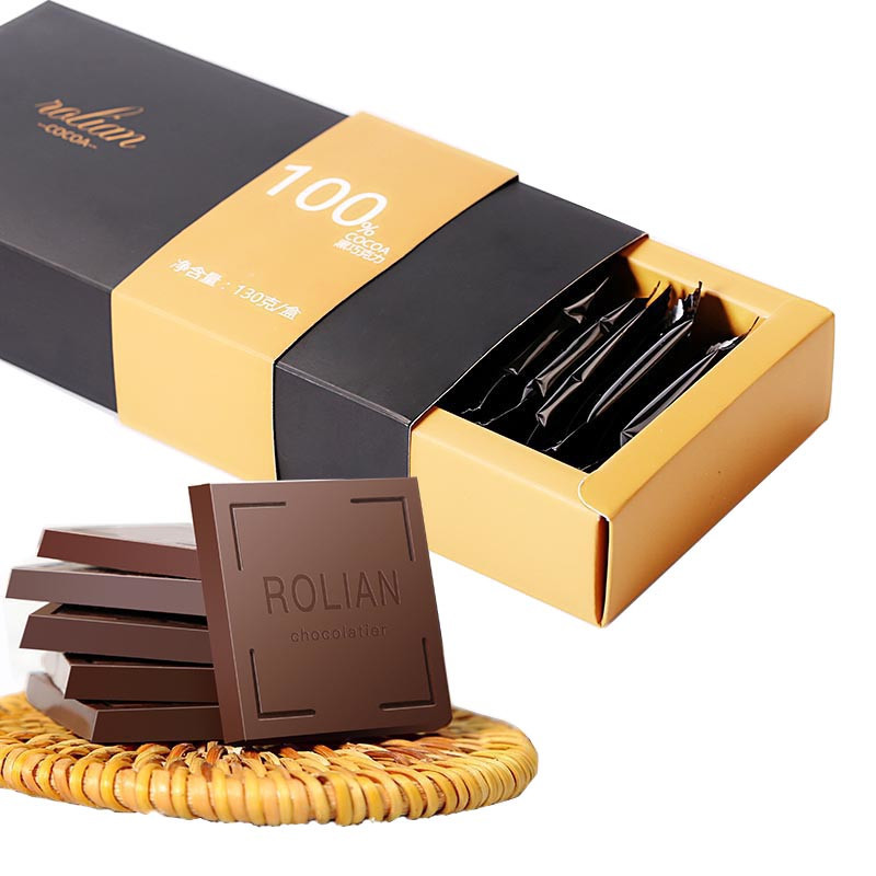 สินค้าใหม่ Rulian 100% Dark Chocolate 130g กล่องของขวัญของว่างแบบสบายๆหลายข้อกําหนด20260827