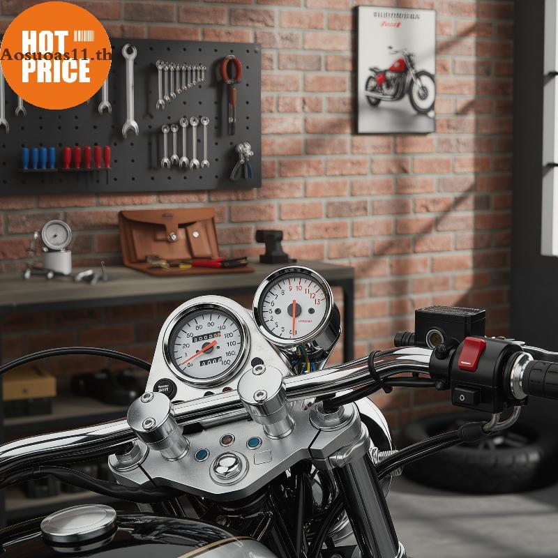 Aosuoas Universal Digital Motorcycle Tachometer RPM Gauge 12V 0-13000RPM Balit Speedometer สําหรับ O