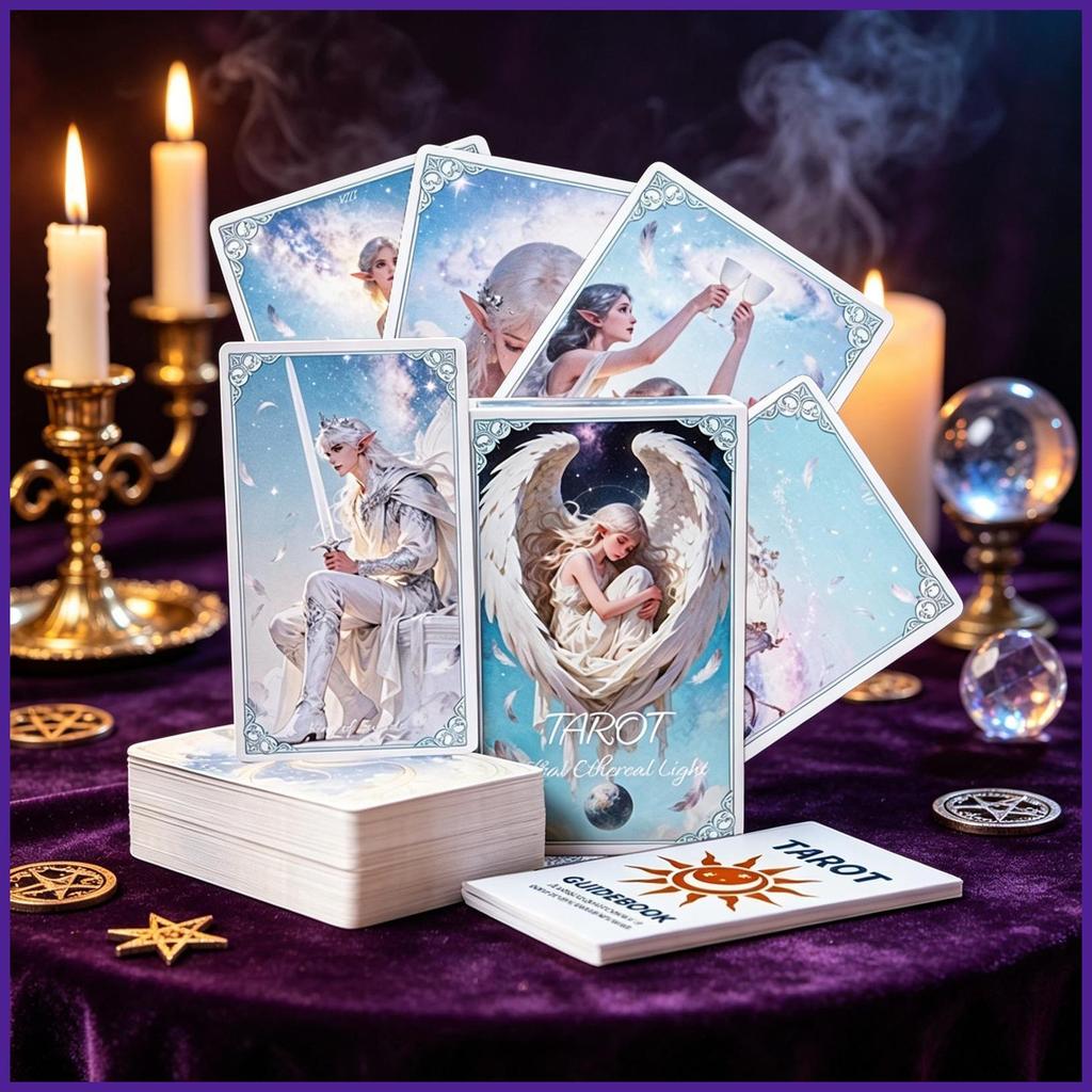 Tarot Deck Angel Spiritual Collectible Fortune บอกของเล่น 78 ชิ้น Spirit Guide ชุดไพ่ทาโรต์สําหรับผู