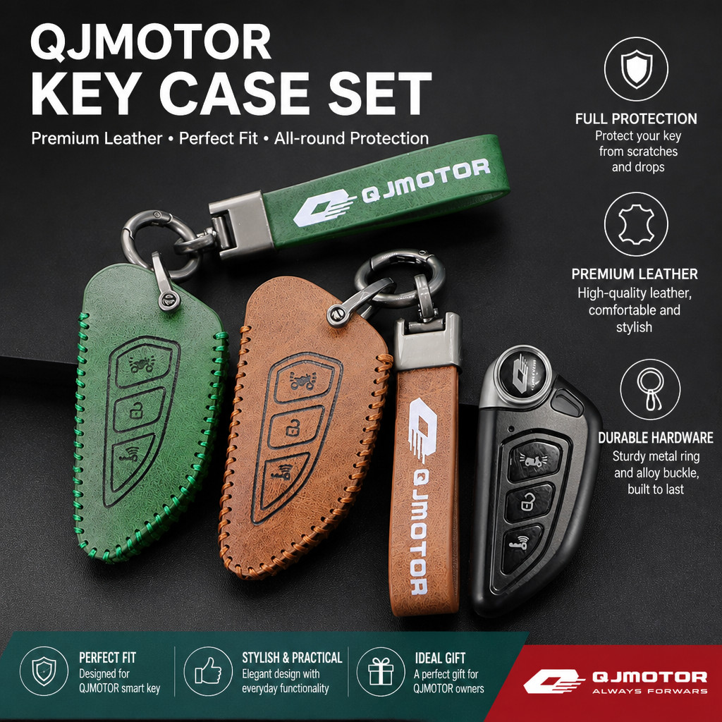 ผิวนกกระจอกเทศของแท้ Retro หนังรถฝาครอบระยะไกล Fob Shell พวงกุญแจสําหรับ QJMOTOR QJMOTO QJIANG ATX 2