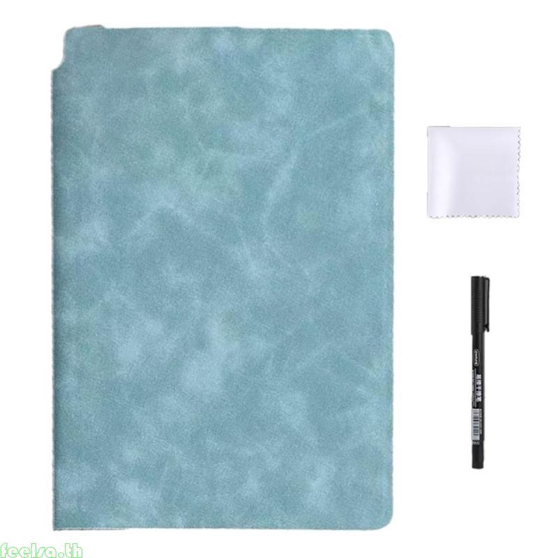 Feela Erasable Whiteboard Notebook 6 61x9 53 นิ้ว PU Memoboard Writing Pad สําหรับการเขียน