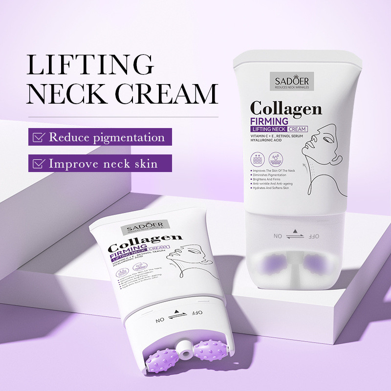 SADOER Collagen Firming & Lifting Neck Cream พร้อมลูกกลิ้งฝ้า