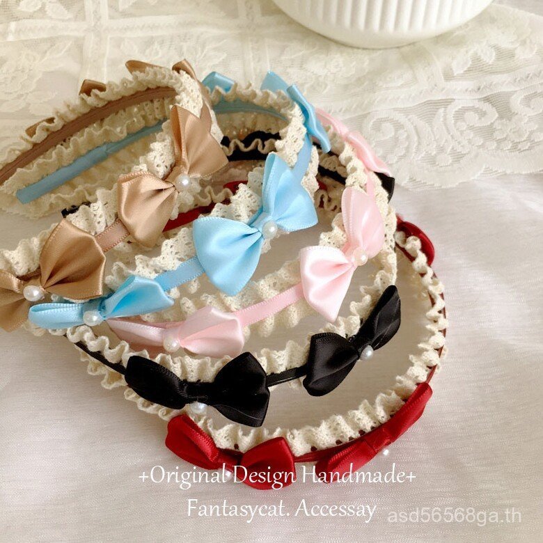 Ya Culture Retro Lolita Bow Headband Generene Color Lace Mori Headdress BNT Princess Rococo