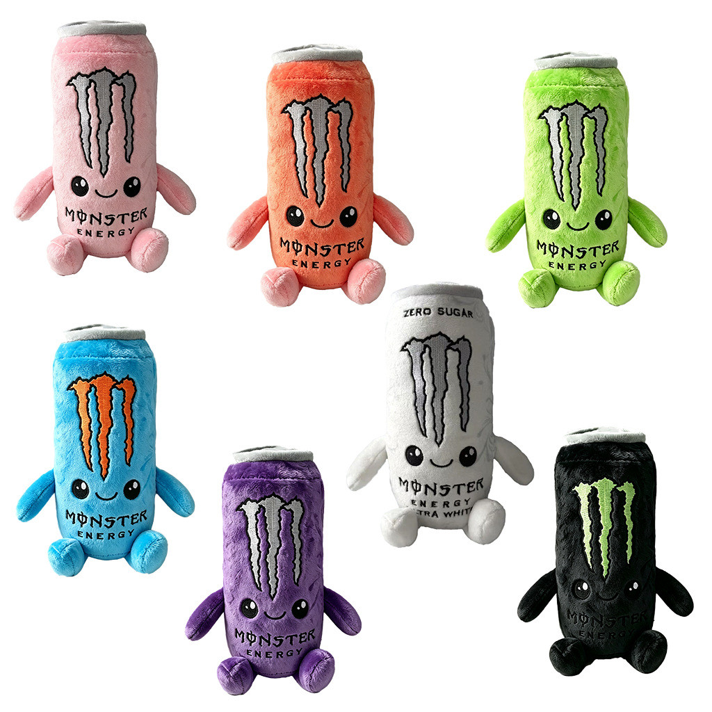 Zero Sugar White Monster Energy Drink ของเล่นตุ๊กตาจําลองสามารถยัดไส้เครื่องประดับตุ๊กตาน่ารักนุ่มรู