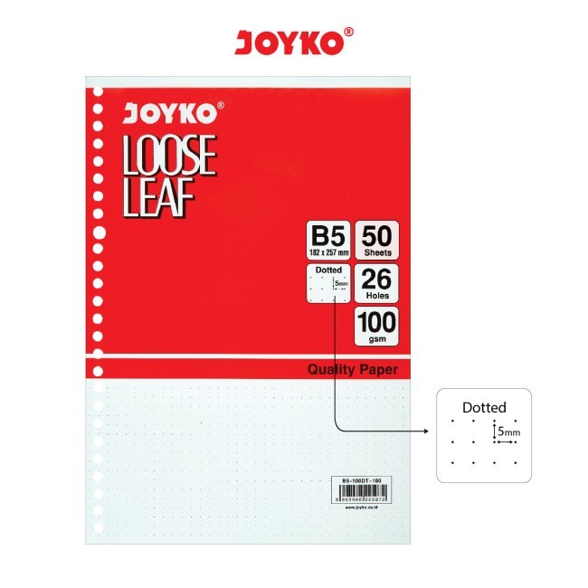 Joyko B5-100DT-50 B5 Dot Binder Paper 100 Gsm 50 แผ่นหน่วย - VERSION 2