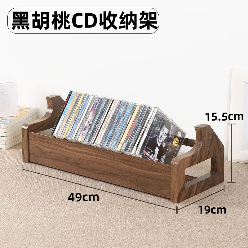 ขายร้อนแนะนําวอลนัทสีดําเดสก์ท็อป CD Storage Rack PS4 เกม CD Rack DVD Blu-Disc Collection Rack Music