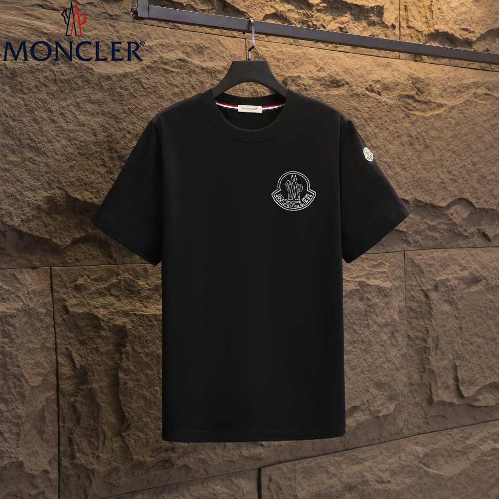 Moncler2026 Moncler 2026 คลาสสิกรอบคอแขนสั้นเสื้อยืดผู้ชายผู้หญิงสไตล์ 2025 ฤดูใบไม้ร่วงหนา Impervio
